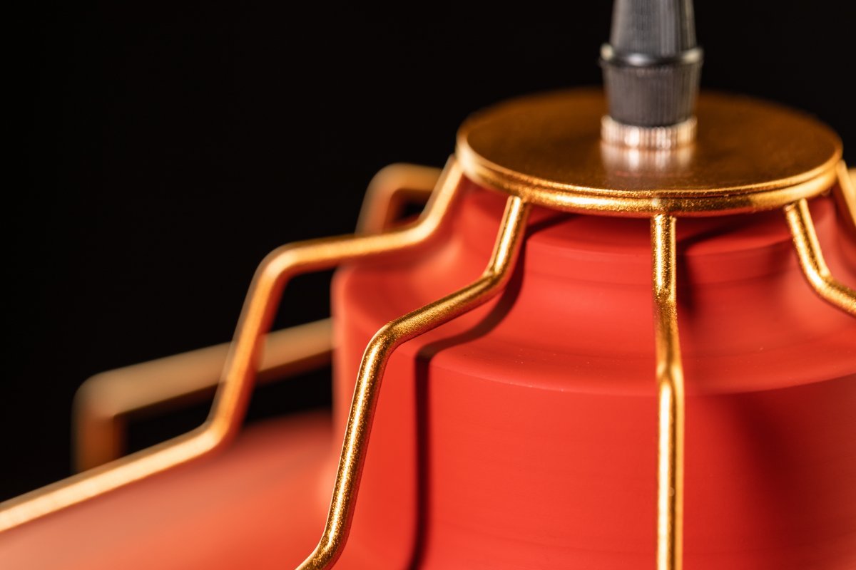 LUBINIS ŠVIESTUVAS GOA, 3536, AC220-240V, 50/60HZ, 1*E27, IP20, SKERSMUO 32 CM, VIENVIETIS, RAUDONAS - Image 3