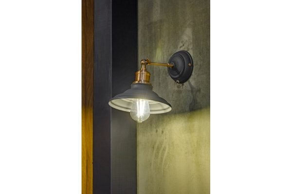 SIENINIS ŠVIESTUVAS LORET+ SU JUNGIKLIU,7901,AC220-240V,50/60HZ,1*E27,MAKS.40W, SKERSMUO 20CM, VIENVIETIS, JUODAS