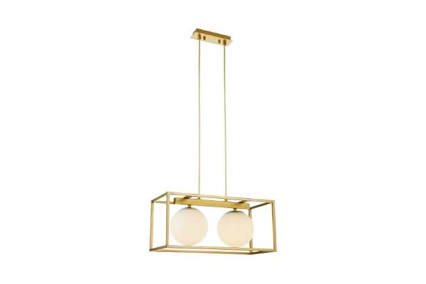LUBINIS ŠVIESTUVAS AVELIN 2,2232, AC220-240V,50/60HZ,2*E27, IP20,45CMX20CMX20CM, DVIGUBAS, AUKSINIS