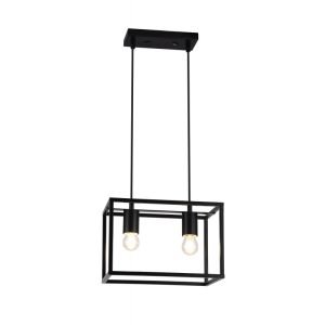 LUBINIS ŠVIESTUVAS DIU2,3628,AC220-240V,50/60HZ,2*E27,IP20,30CMX18CMX20CM,DVIGUBAS, JUODAS - Image 2
