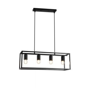 LUBINIS ŠVIESTUVAS DIU4,3635,AC220-240V,50/60HZ,4*E27,IP20,60CMX18CMX20CM,KETURVIETIS,JUODAS - Image 2