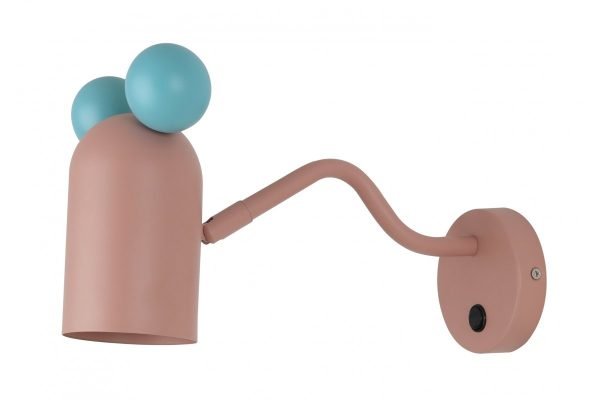 MOUSE SIENINIS ŠVIESTUVAS SU JUNGIKLIU, 1953 M., MAX250V, 50/60HZ, 1*E27, MAKS.25 W, IP20, SK.8 CM, ROŽINĖ