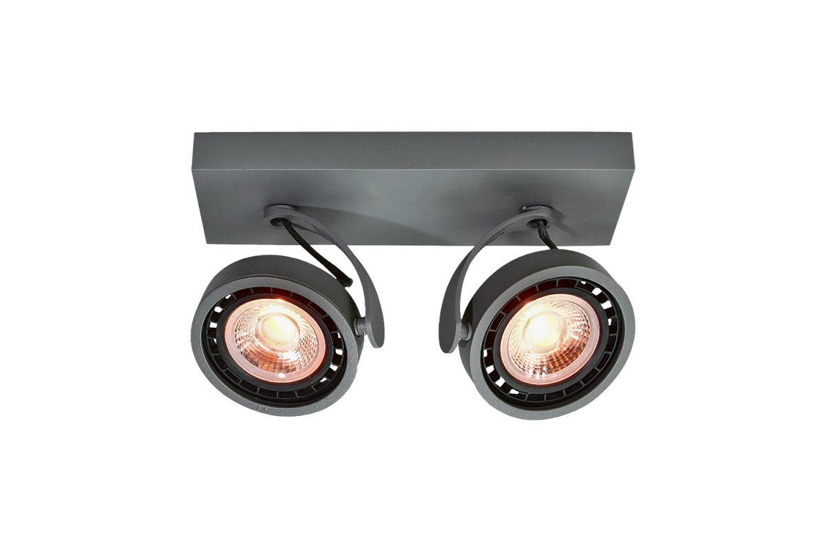 LUBINIS ŠVIESTUVAS WALLY,4304,AC220-240V, 50/60 HZ, IP 20,2*GU10,ES111,DVIGUBAS,GRAFITAS - Image 2