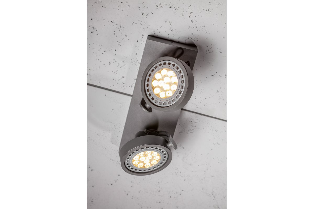 LUBINIS ŠVIESTUVAS WALLY,4304,AC220-240V, 50/60 HZ, IP 20,2*GU10,ES111,DVIGUBAS,GRAFITAS