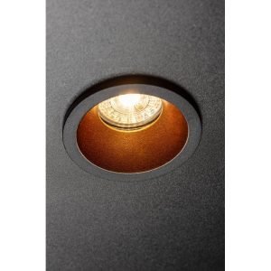 Įleidžiamas šviestuvas Elva, Ø85x45mm, IP54, juoda/varinė spalva - Image 2