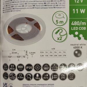 LED juosta COB, 4000K, 800lm/m, 5m, be taškų - Image 5