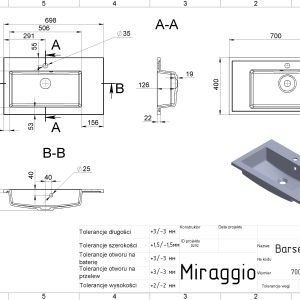 Praustuvas BARCELONA 700 L MIRASTONE GREY - Image 2