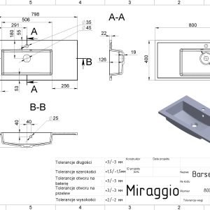 Praustuvas BARCELONA 800 L MIRASTONE GREY - Image 2