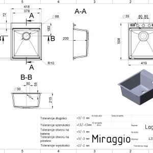 Virtuvės kriauklė LAGOON 420 smėlio - Image 3