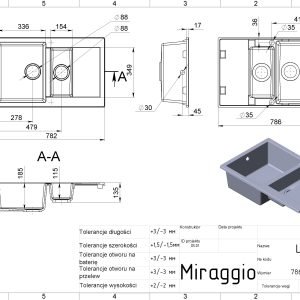 Virtuvės kriauklė LAPAS pilka - Image 3