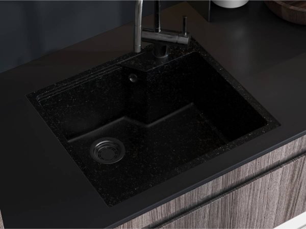 Virtuvės kriauklė LISA juoda blizgi