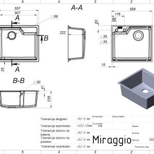 Virtuvės kriauklė LISA žemės - Image 3