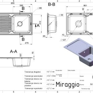 Virtuvės kriauklė ORLEAN pilka - Image 4