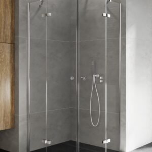 Dušo kabina Kalibra, pusapvalė, chromas