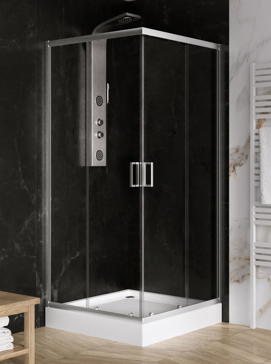 Dušo kabina Suvia, kvadratinė, skaidrus stiklas